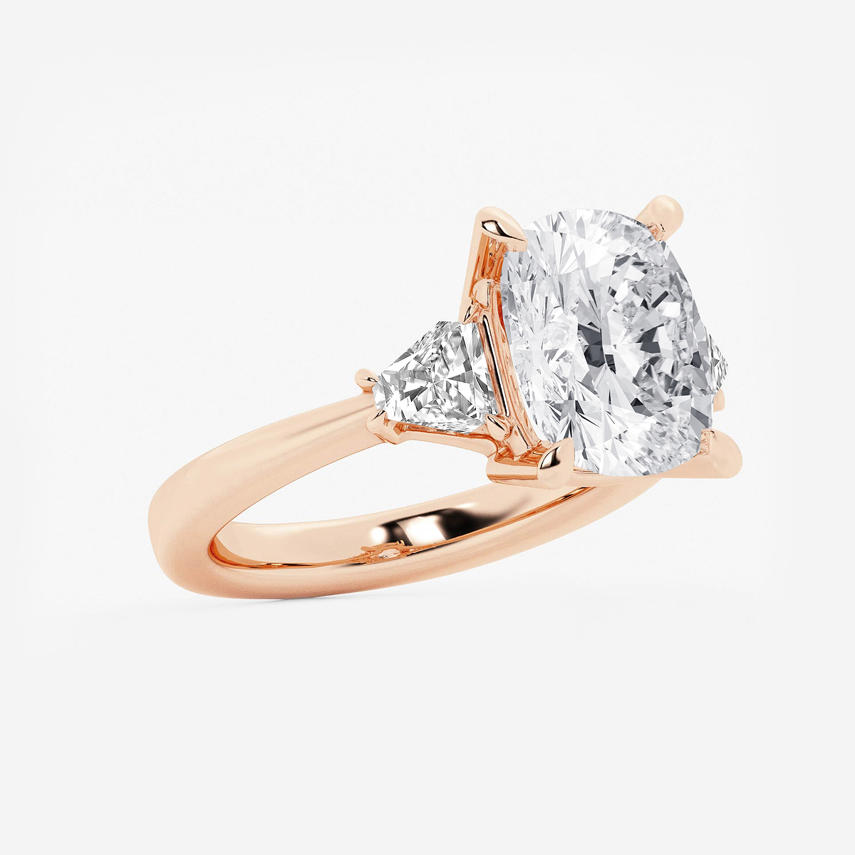 Additional Image 1 for  5 3/4 ctw Elongated Cushion Lab Grown Diamond Side Stone Engagement Ring